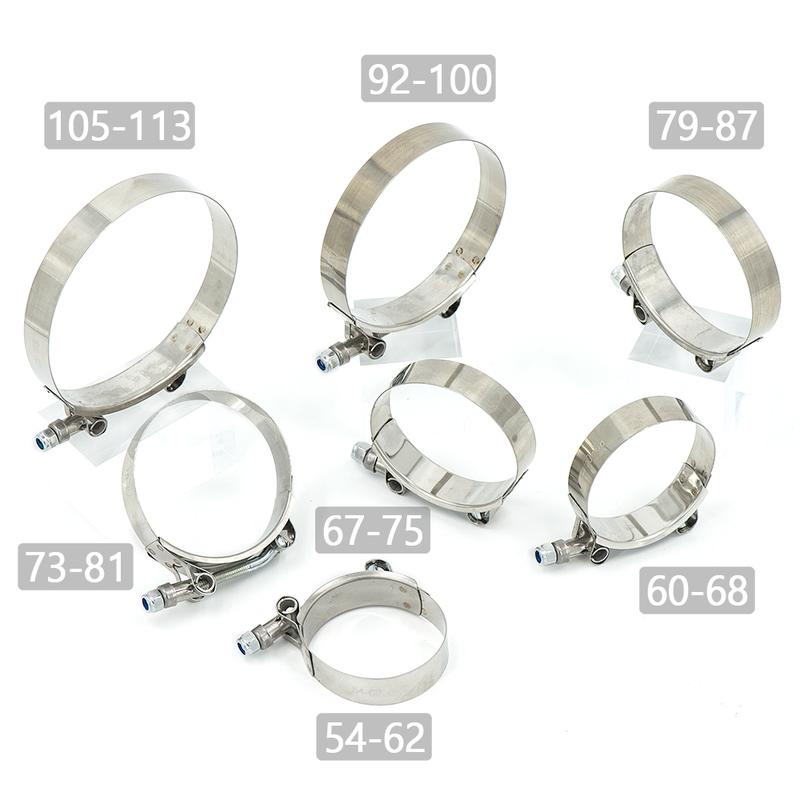 Universal 2.0" 2.25" 2.5" 2.75" 3.0" 3.25" 3.5" 4.0" T-Bolt Exhaust Clamp Intake Turbo Exhaust Intercooler Silicone Coupler