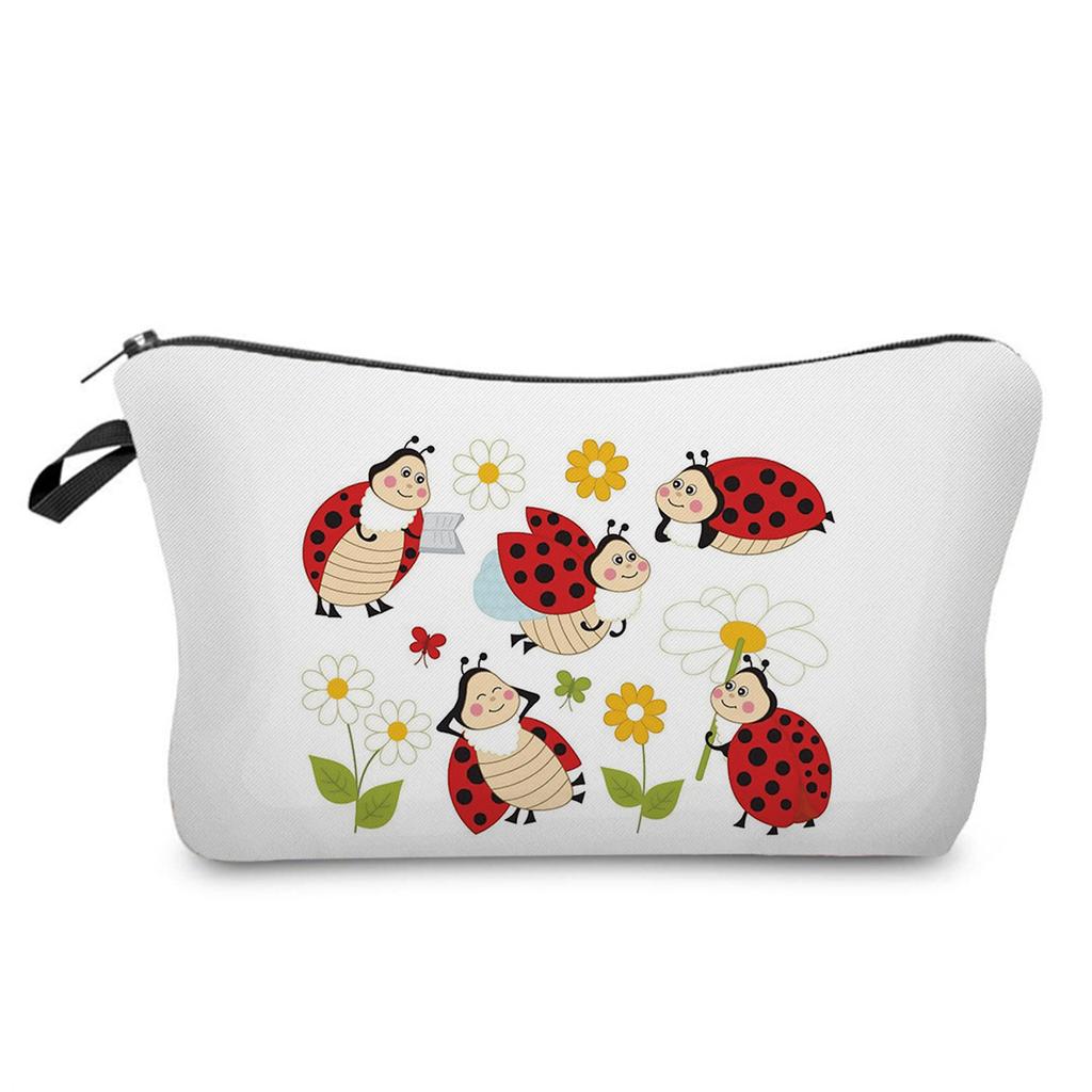 Women Insects Print Cosmetic Bag Toiletries Organize Travel Storage Case 6415
