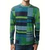 Men's Vibrant Plaid Crew Neck Long Sleeve T-Shirt - Soft, Breathable Comfortable Spring and Autumn Outdoor Activities and Sports - Perfect for Casual
