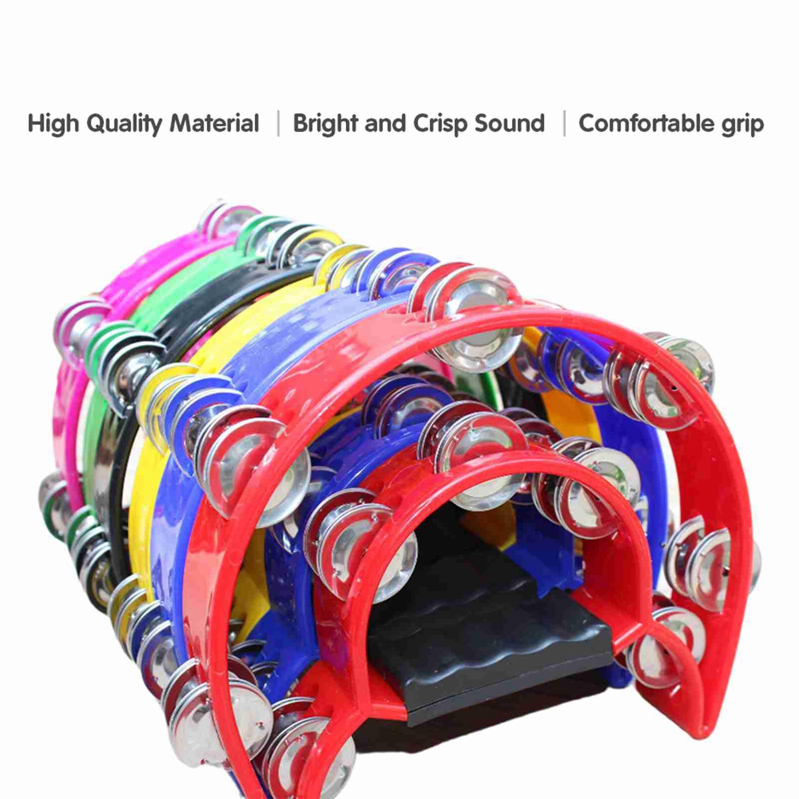 

Handheld Tambourine Double Row Handbell Ergonomic Handle Grip Tambourine for KTV Party жёлтый
