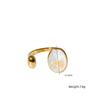 Oval Inlaid Colored Diamond Titanium Steel Open Ring, Personalized Versatile Light Luxury Jewelry Gift