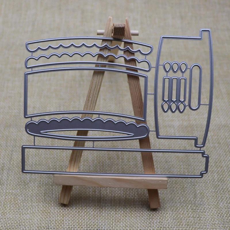 Birthday Cake Frame Metal Silvery Stencil Embossing Cutting Dies For Diy Scrapbooking Paper Album Cards Making