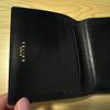Used CELINE bi-fold wallet black gold plate