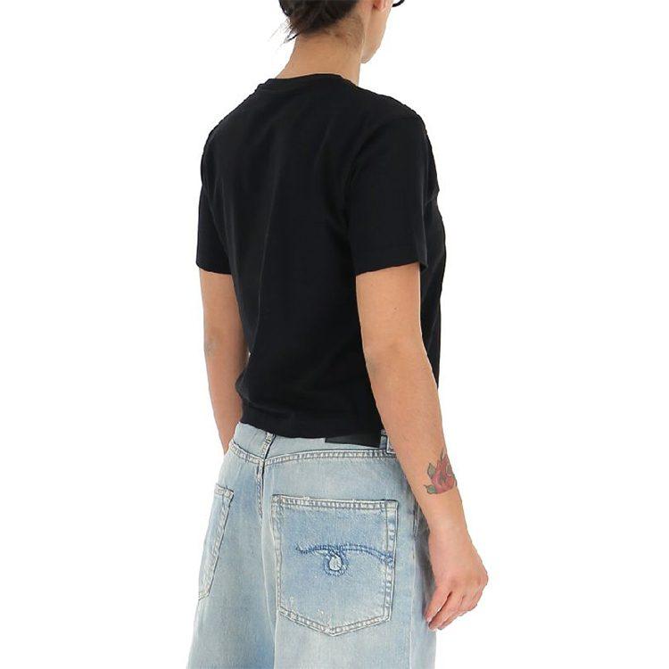 Fendi Crop Tops Women's Black Crew Neck Moderate FS7389AFLTF0GME