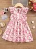 Little Kids Sleeveless Floral Dress,  Comfortable and Soft Summer Dresses for Toddler 1-6 Years
