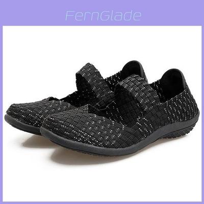 Elegant Women Summer Flat Sneakers With Breathable Fabric And Leisure Weave Design