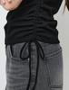 MONGDOL Henley Neck Layered Short Sleeve T-Shirt Black Mdts097Black
