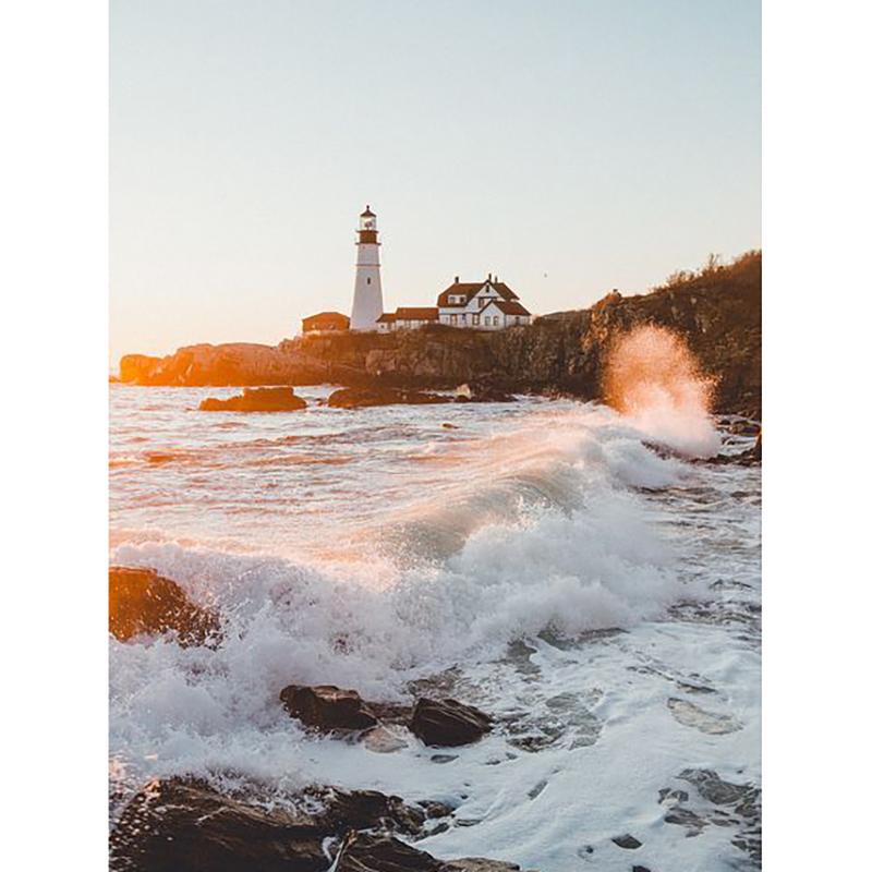 DIY Lighthouse 5D Diamond Painting Full Round Drill Seaside Diamond Embroidery Cross Stitch Mosaic Kits Wall Art Home Decor