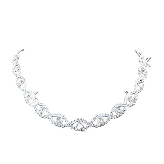 Женщины горный хрусталь витой ожерелье мотаться серьги свадебный комплект ювелирных изделий