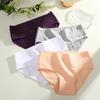 FINETOO 4Pcs/Set Comfortable Panties Solid Color Basic Briefs for Women Cotton Underwear S-XXL Panty Plus Size Women's Lingerie