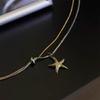 Beautiful Handcrafted Starfish Necklace Tarnish Resistant Stainless Steel Clavicle Chain For Everyday Wear