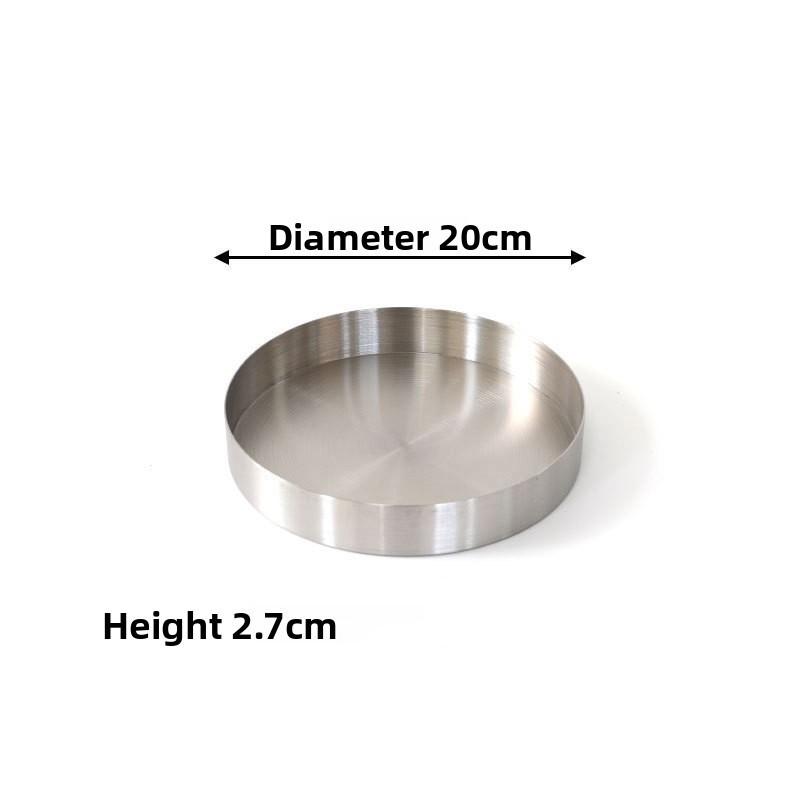 Stainless Steel Round Tray Serving Plate With Brushed Finish For Hotel And Home Use