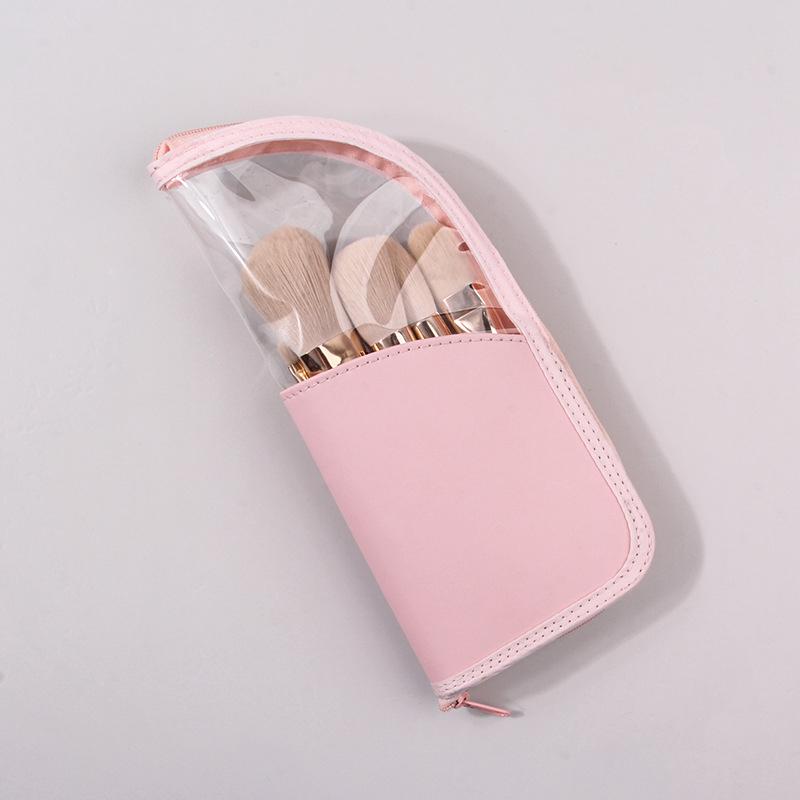 Makeup Brush Case Makeup Brush Holder Travel Waterproof Cosmetic Bag Stand-Up Foldable Makeup Cup With Zipper
