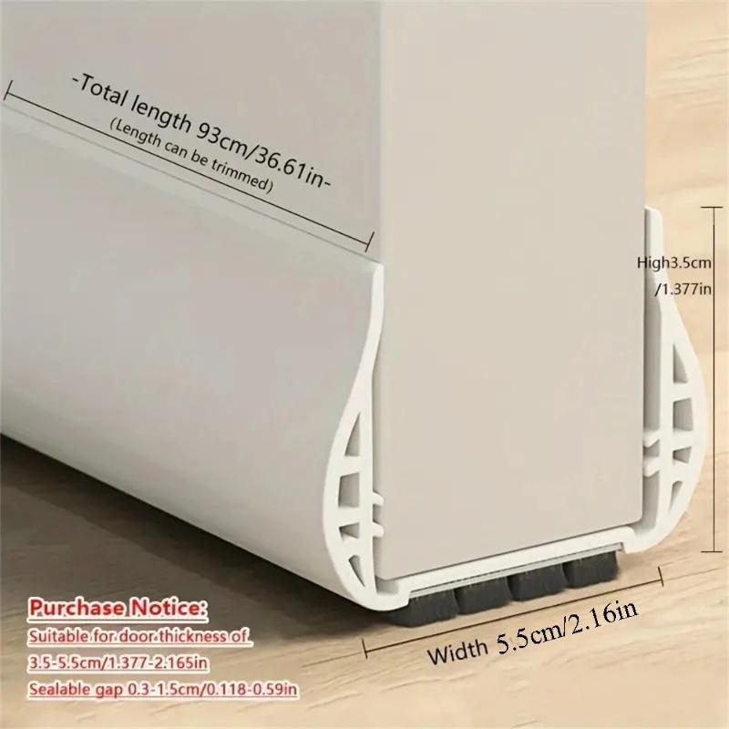 1pc PVC Door Bottom Sealing Strip with Brush Multiple Dustproof Soundproof Washable Weather Strip Snap-In Mount Stripping