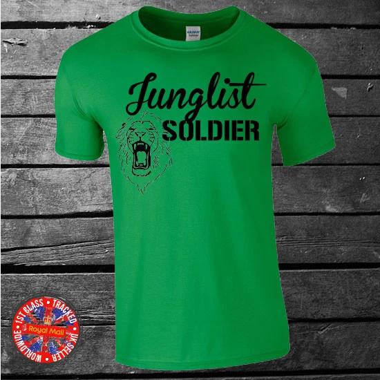 Junglist Soldier Green T-shirt, Jungle Music, Gift, 90 s, Massive, UK, Jamaica S
