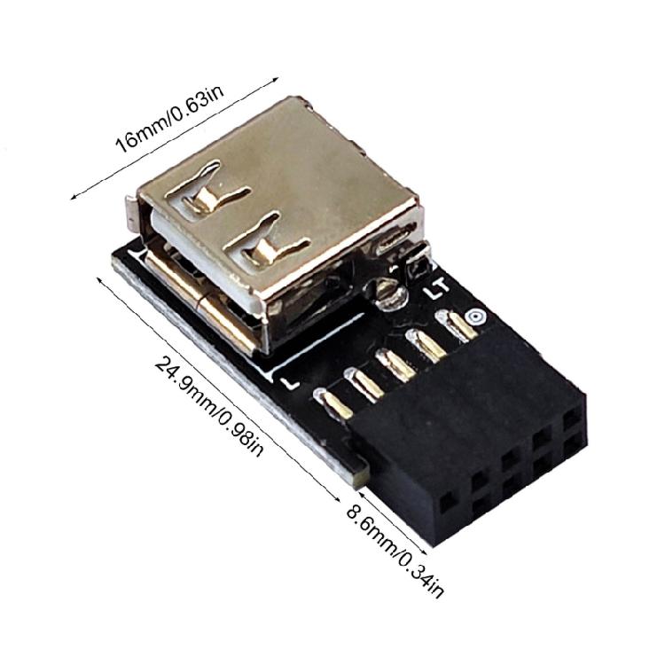 USB 9 Pin to USB 2.0 A Female Motherboard Adapter Easy USB Devices Connection