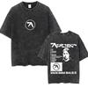 Aphex Twin Vypraná Vintage Tričko Pánské Dámské Módní Ležérní Oversized Krátký Rukáv Tričko Pánské Bavlněné Retro Tričko
