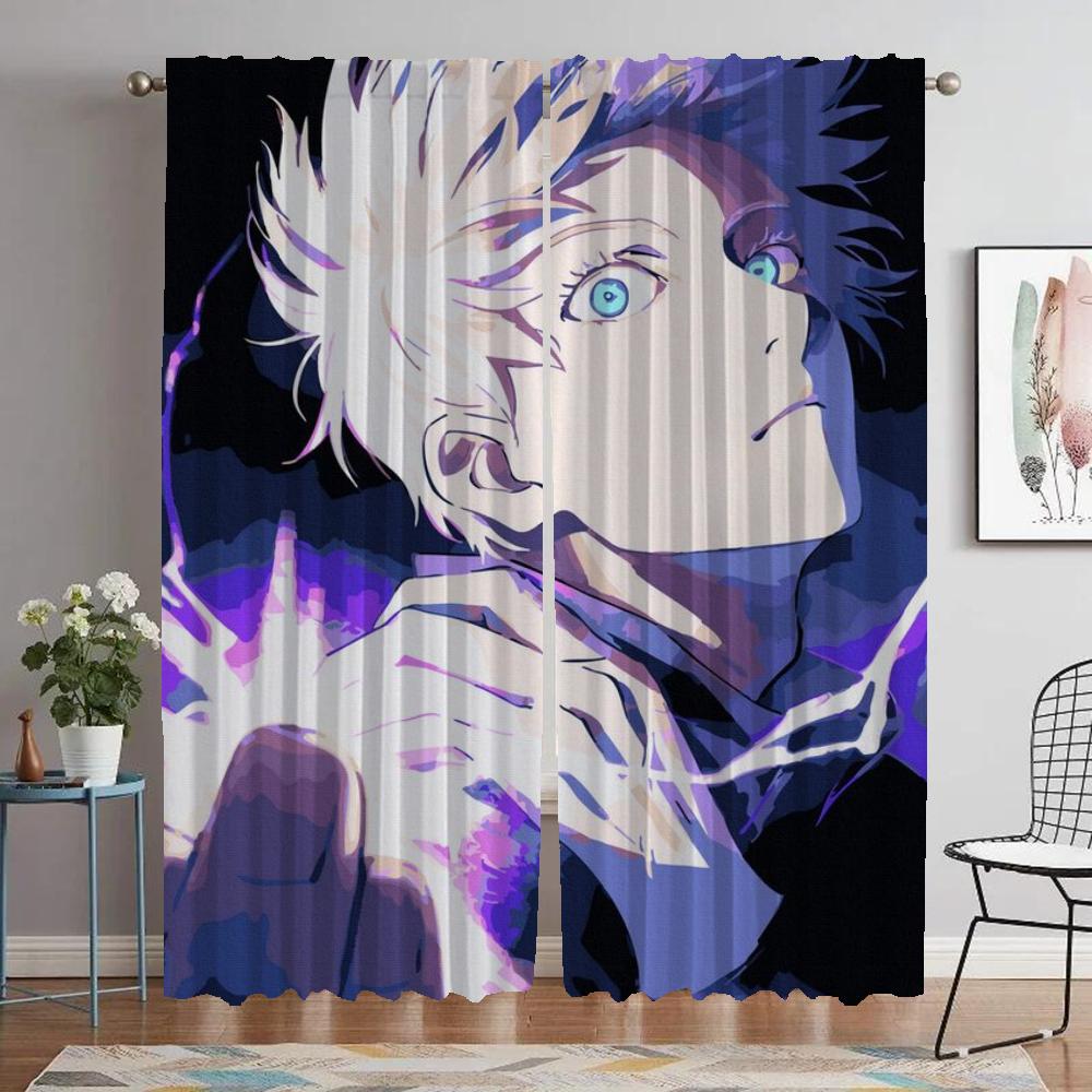 

Gojo Satoru Разделительные жалюзи Затемняющие шторы для гостиной Хэллоуин Украшения Тюль для спальни Домашний интерьер Шторы W50xH70cmx2pcs-CL