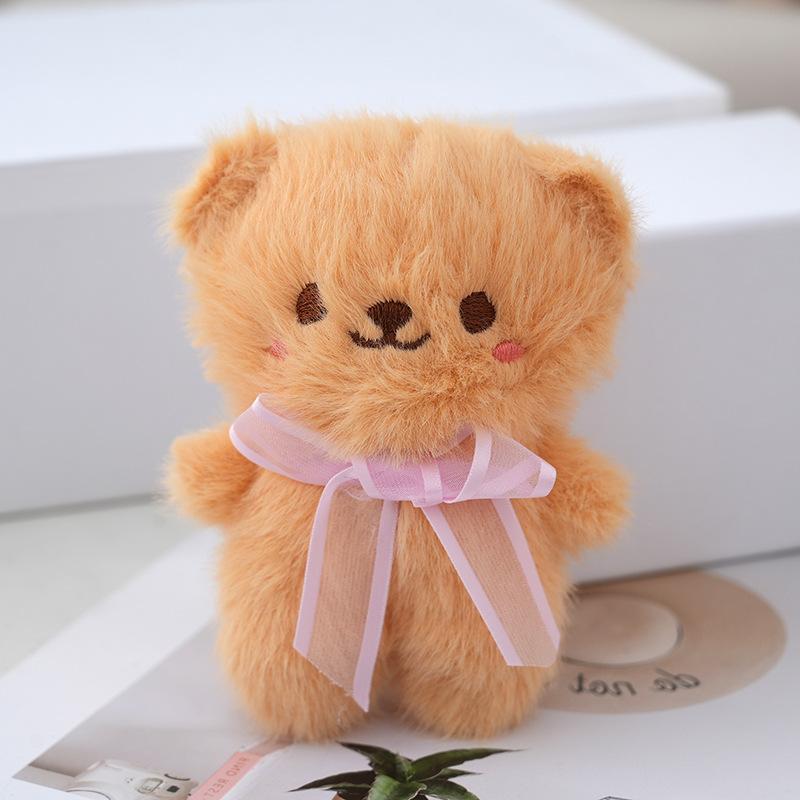 Whimsical Plush Bear And Rabbit Keychain Adorable Stuffed Animal Doll Backpacks For