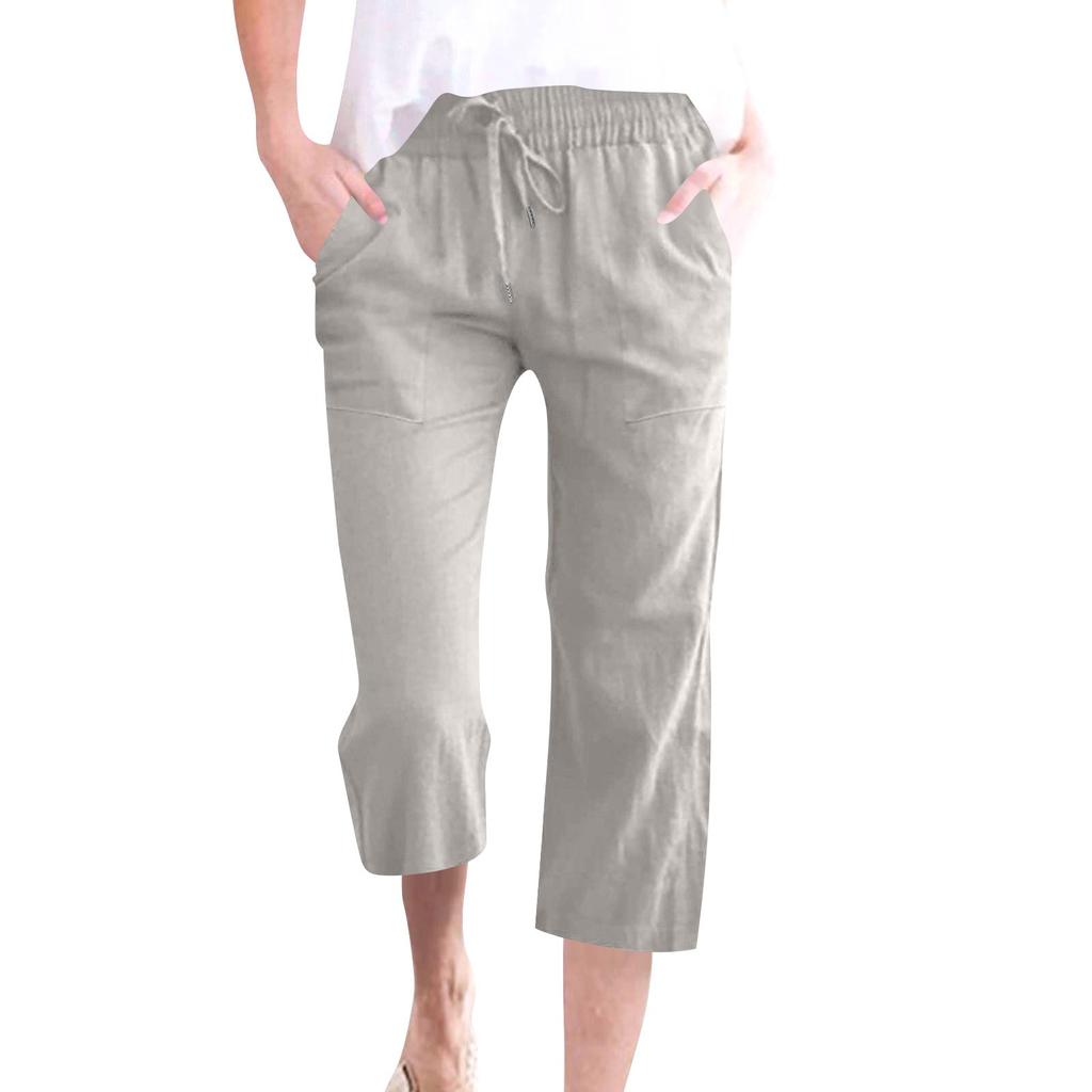 Women's Casual And Fashionable Color Loose Pants With Pocketes