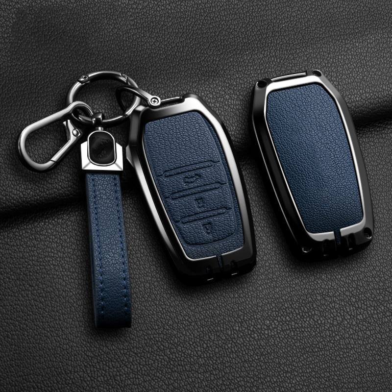 Zinc Alloy Leather Car Key Case For Toyota Chr Hilux Fortuner Land Cruiser 200 Camry Corolla Crown Rav4 Highland Key Case