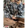 SWAMP AREA Men's Retro Plaid Long Sleeve Shirt Jacket