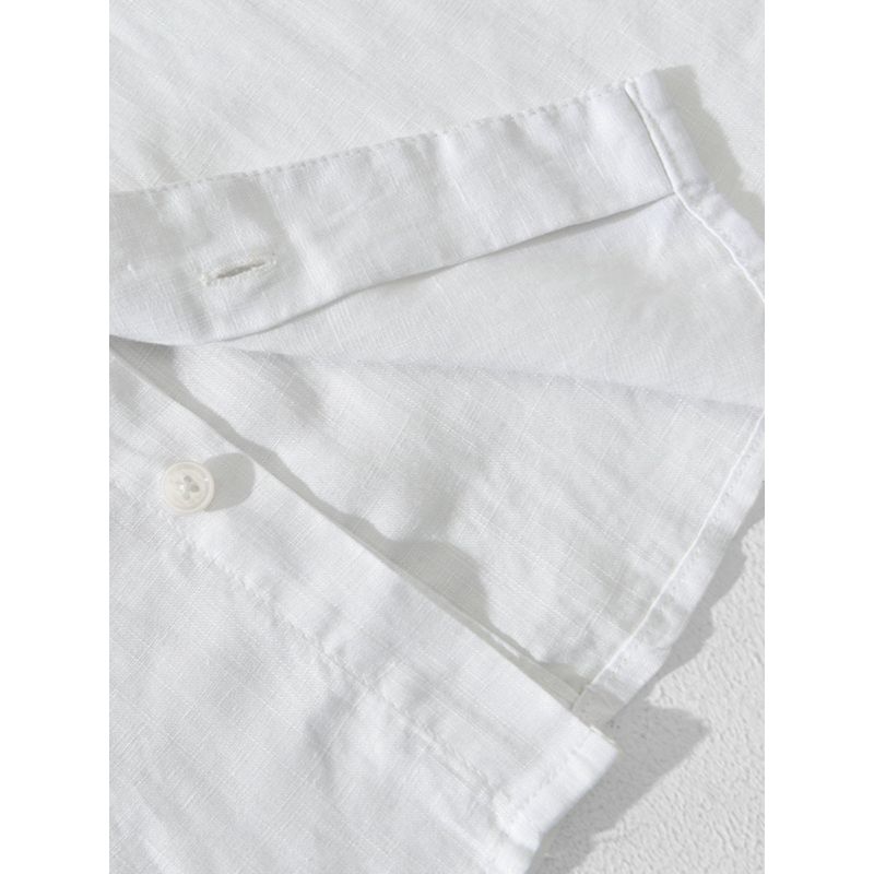 Summer Japanese Retro Linen Short Sleeve Shirt Men Chinese Style Niche Style Ethnic Design Loose Casual Shirt Thin