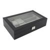 Watch Storage Box Waterproof Dustproof 4 Slots 3 Glasses Compartments Ring Layer Watch Case Organizer for Jewelry