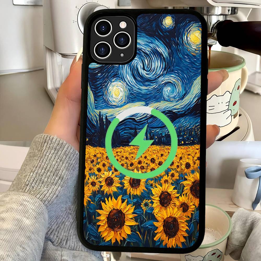Van Gogh Starry Sky For Magsafe Phone Case For IPhone 17 Air 16 15 14 13 12 11 Pro Max Plus Shockproof Cover