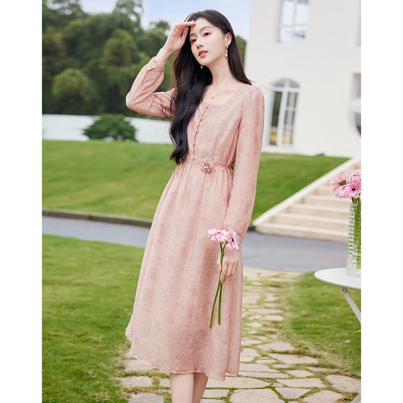 Sishui Nianhua Elegant Long Sleeve Midi Dress