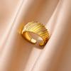 Stainless Steel Geometric Zircon Rings for Women Gold Color Wedding Couple Ring Aesthetic Jewelry Accessories Gift Anillos Mujer