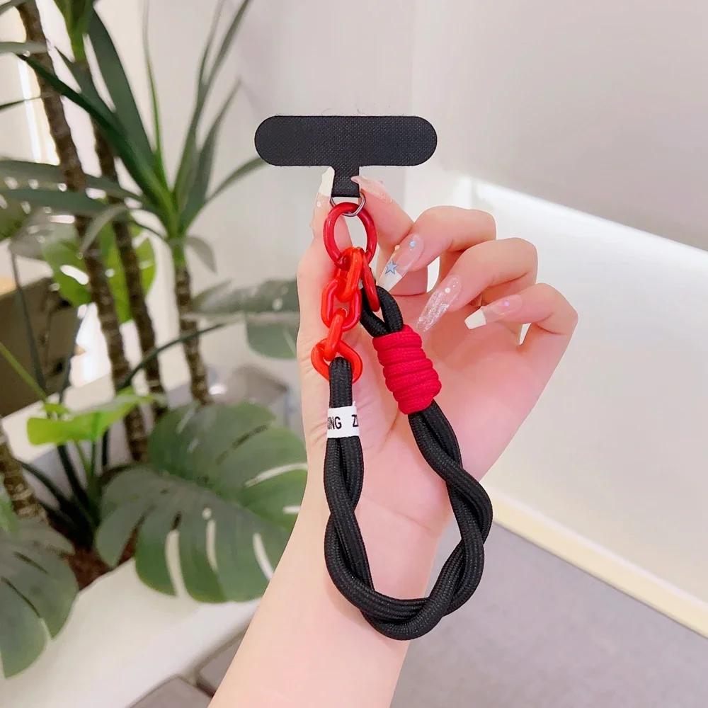 

Braided Short Phone Lanyard Outdoor Universal Case Keychain Crossbody Card Hand Cord Clip Rope Anti-lost Wrist Strap Charm Chain