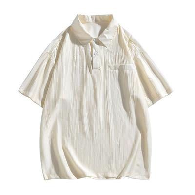 Summer New Light Lapel Short-sleeved Shirt Outdoor Leisure Travel Vacation T-shirt Loose Top Breathable