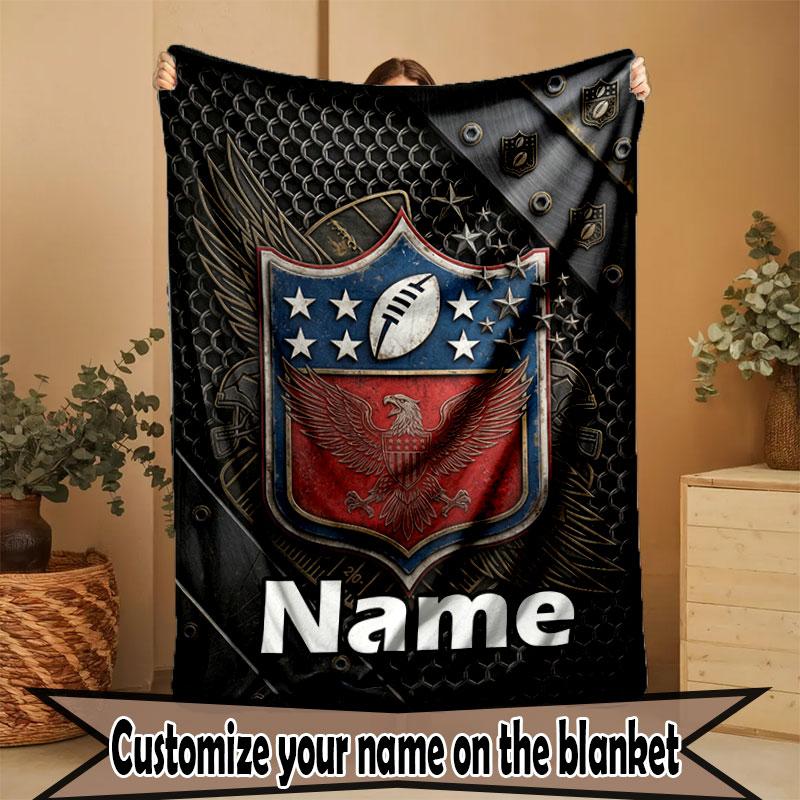 Custom Name Personalized NFL Print Blanket, Home Decor, Bedroom, Sofa, Camping, Couch, Gifts for Birthday Christmas