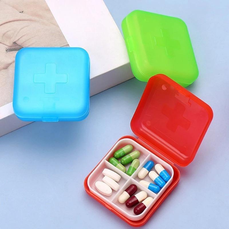 1Pc Mini Packing Small Medicine Box Square Portable Medicine Box Pill Box Small Square Box