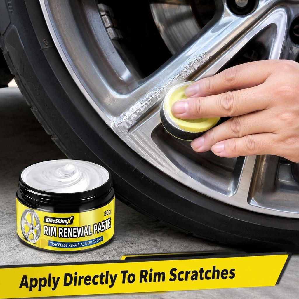 Rim Renewal Paste – Wheel Scratch Repair & Polish Cream for Alloy Rims, Remove Scuffs & Restore Shine, Car Hub Refurbishing Tool