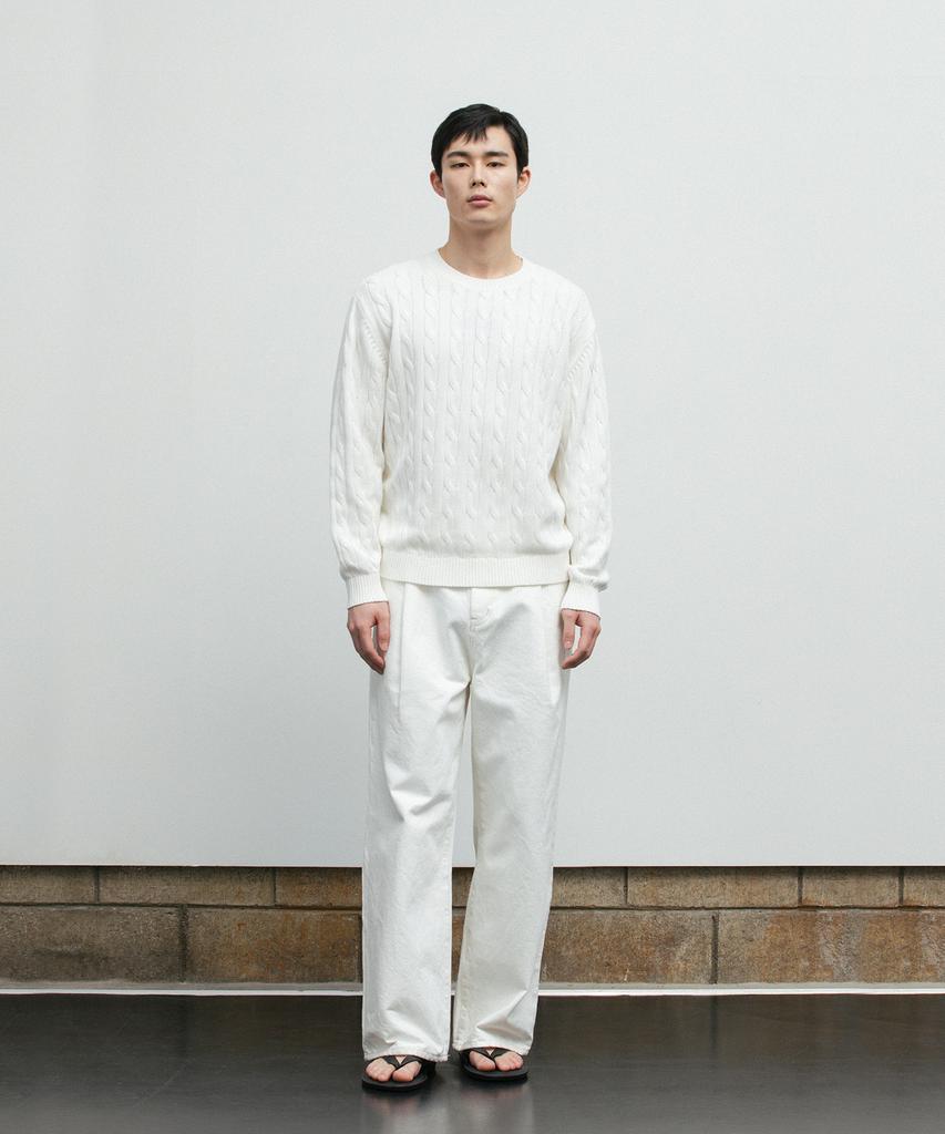 BLANKROOM Cable Knit_White