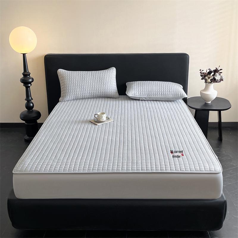 7A Antibacterial Quilted Waterproof Mattress Protector 48x74cm Pillowcase Pair серый