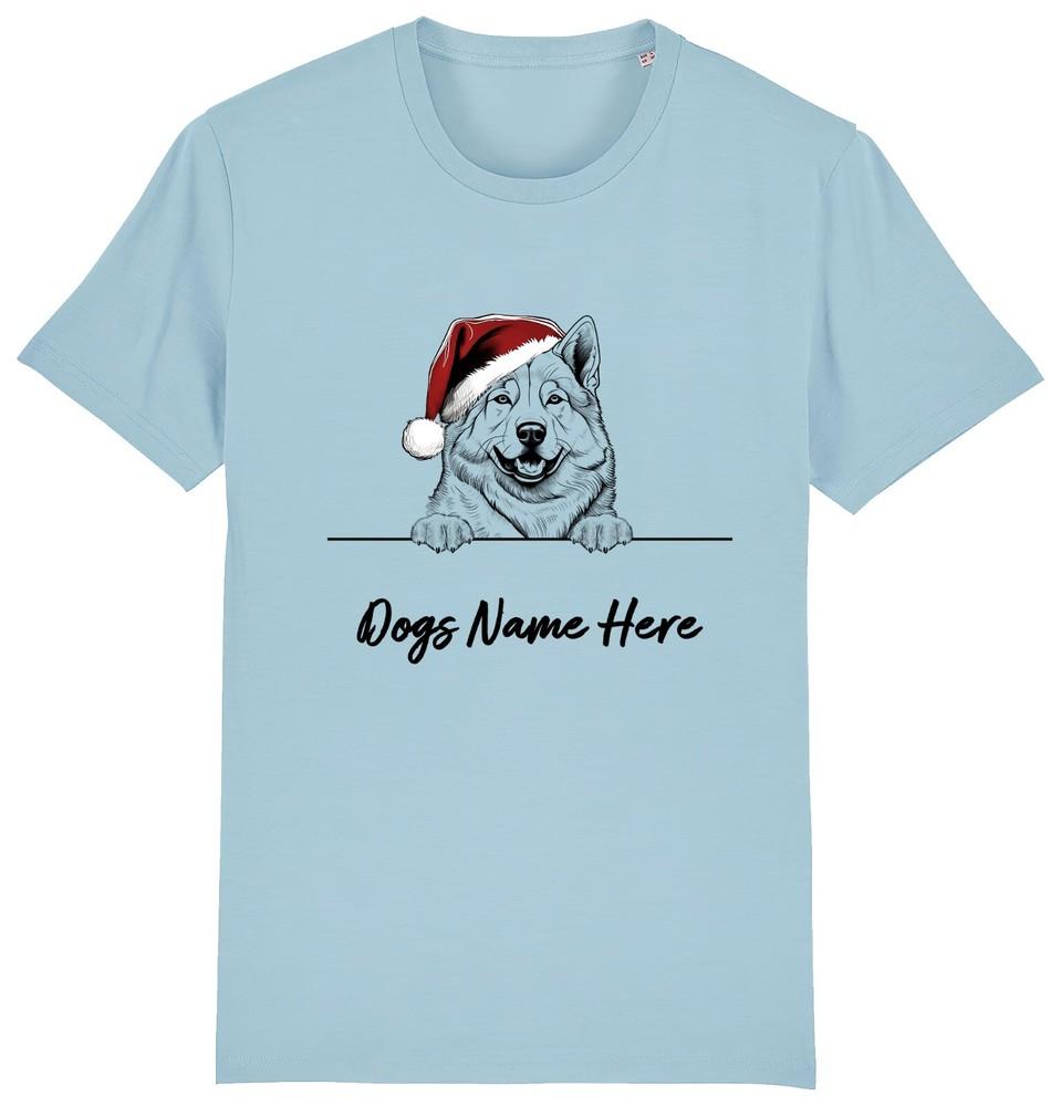 AKITA Personalised Christmas Dog T-Shirt Mens Womens Kids Dogs Name Gift Pet
