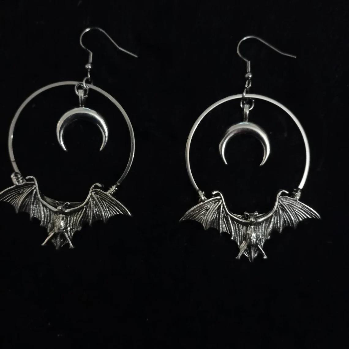 Gothic Vampire Moon Bat Witch Earrings - Alternative Jewelry  Gifts