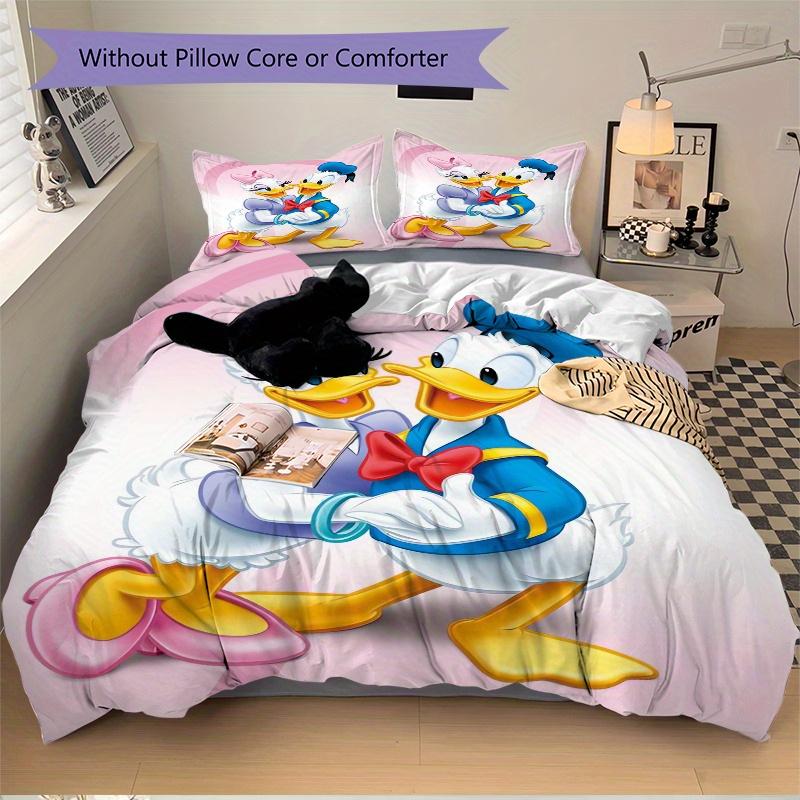 3pcs Donald Duck & Daisy Duck Couples Bedding Set Includes Quilt Cover and Pillowcases, Suitable for All Seasons S043