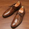 Trend Purple Brown Black Lace Up Patent Leather Derby Shoes For Men Designer Formal Wedding Prom Dress Homecoming Footwear