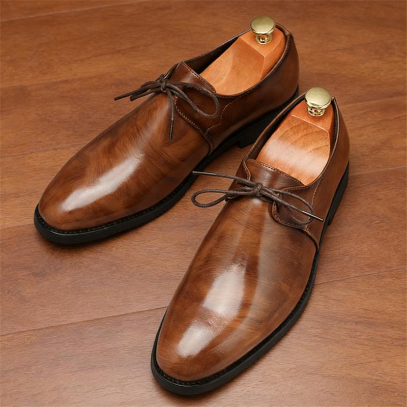 Trend Purple Brown Black Lace Up Patent Leather Derby Shoes For Men Designer Formal Wedding Prom Dress Homecoming Footwear