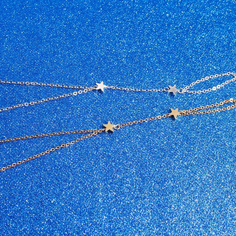 Fashion female charm flash bracelet direct supply, simple gold and silver star finger bracelet