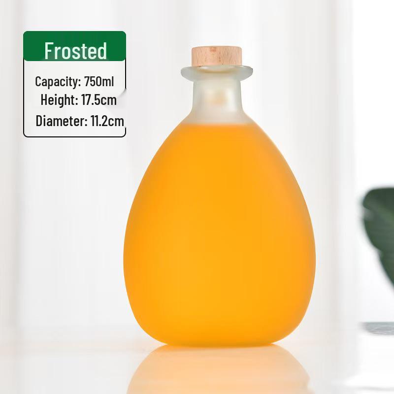 Premium Homemade Fruit Wine Bottles: Sealed, Leak-Proof, Frosted Glass with Large Belly Design