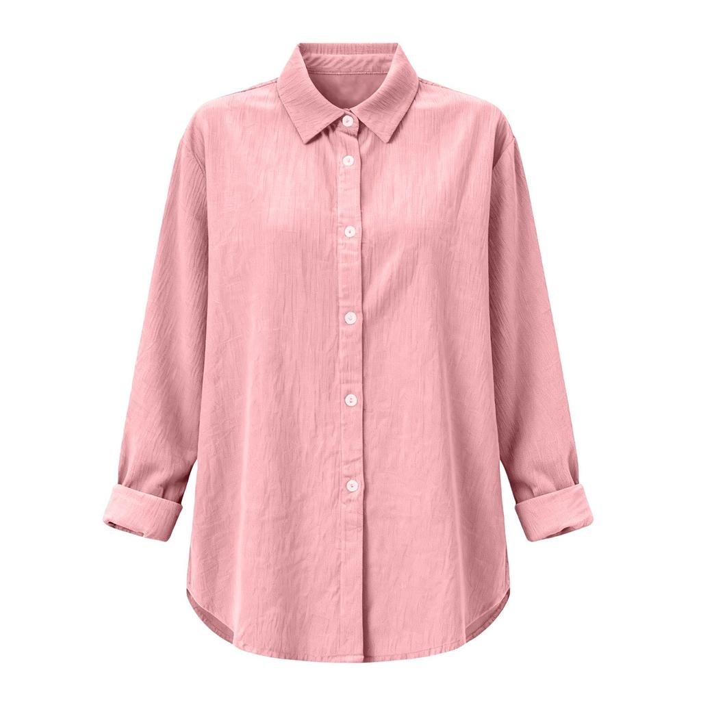 Women's Cotton & Linen Lapel Cardigan – Casual Spring/Summer Long Sleeve Shirt
