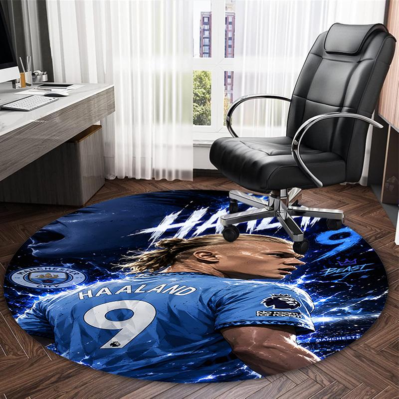 1pc Haaland9 Carpet, Round Rug, Comfortable, Suitable for Entryways, Living Rooms, Office, And Bedrooms, Christmas Decoration