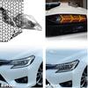 4 Pack Headlight Taillight Tint Y Grid Graphic Tail Light Lamp Cover Film Car DIY Self Adhesive Tint Film Sheet 18.89'' x 11.81'', Black