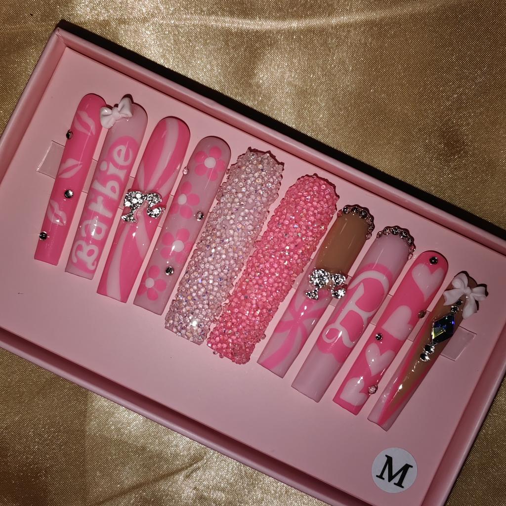 Thick and Hard Artificial Fingernails Square and Long Manicure False Nails with Glue Stickers Press on Nails