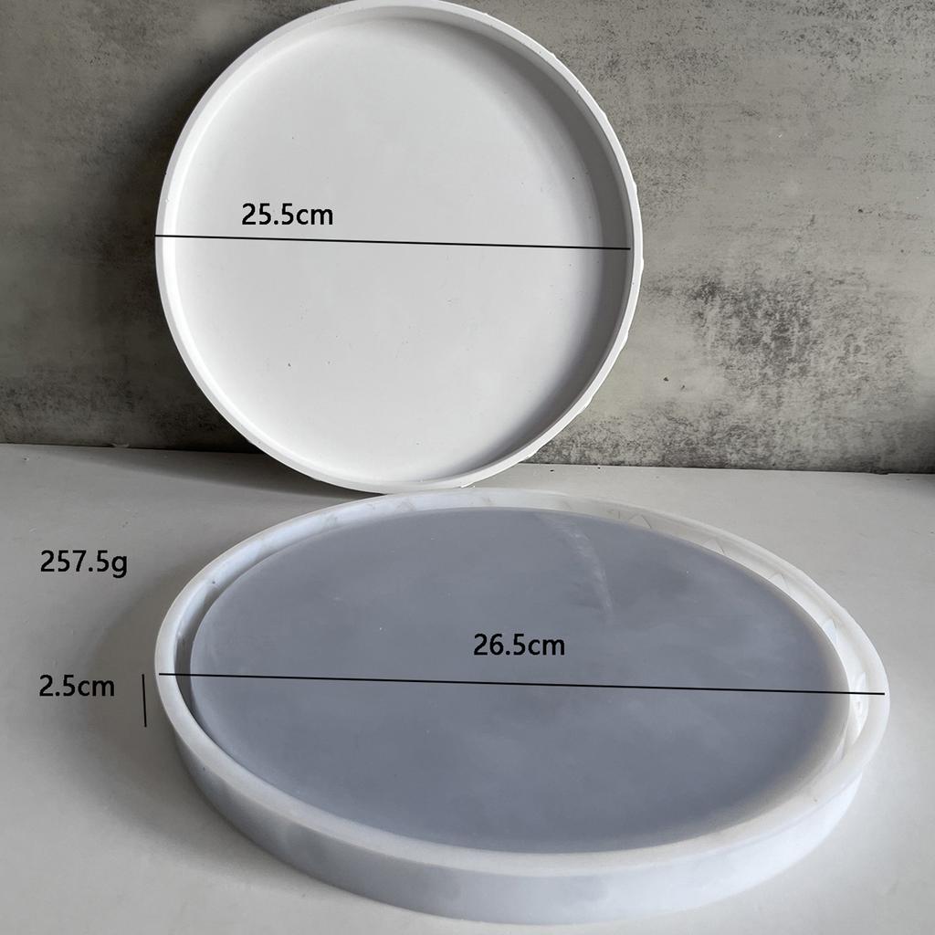 Round Cement Tray Silicone Molds Handmade Plaster Epoxy Concrete Coaster Mould Round Beads Decor Storage Plate Dish Home Decor